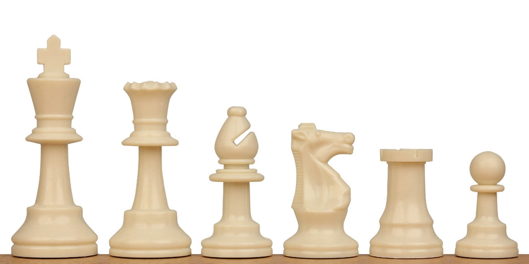 Analysis Size Standard Club Plastic Chess Pieces Black & Ivory