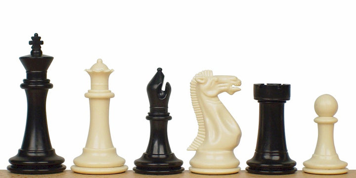 Executive Plastic Weighted Chess Pieces Black and Ivory