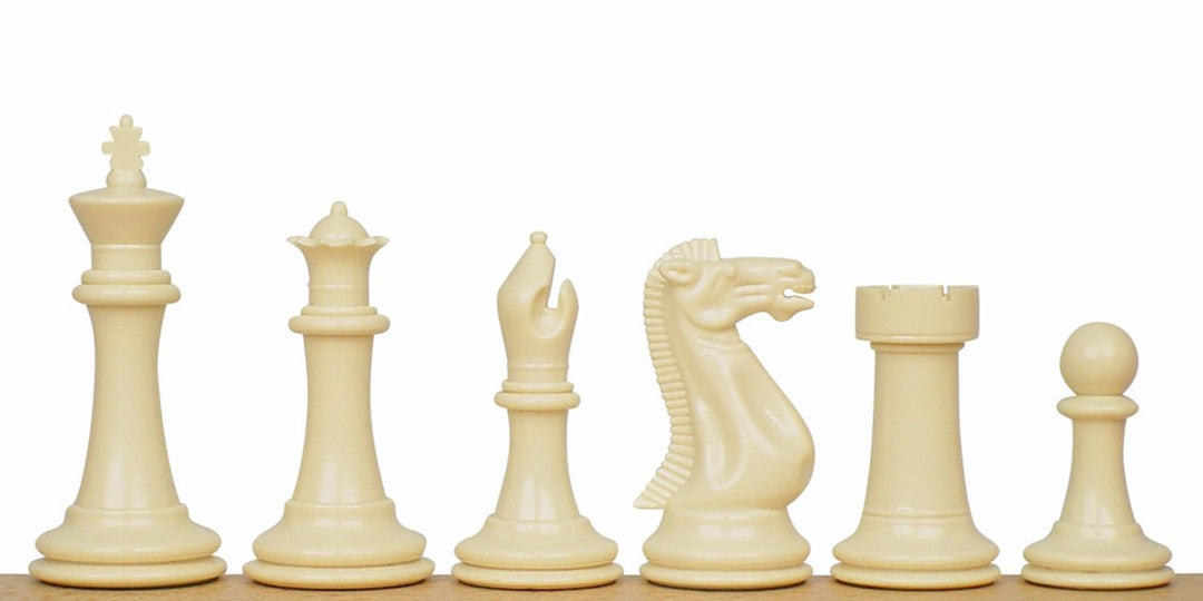Executive Plastic Weighted Chess Pieces Black and Ivory