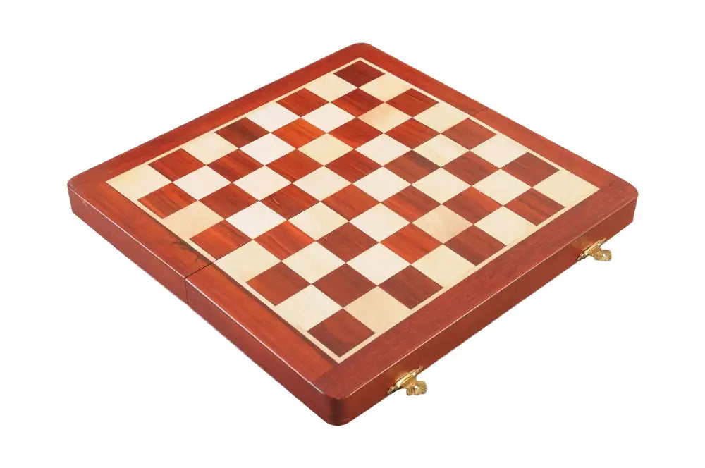 Jeu d'échecs en bois de 12 pouces, planche pliante magnétique de voyage en bois de rose bourgeon