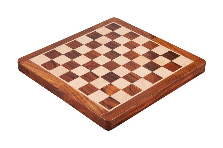 Jeu d'échecs de voyage magnétique pliable de 10 pouces en bois de rose doré