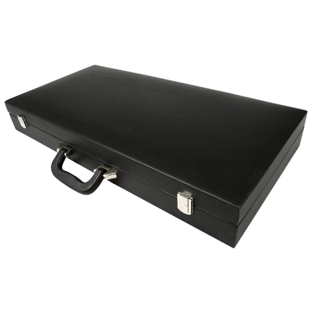 Leatherette Chess Set Briefcase Storage Box Coffer with Fixed Slots for 3.75" - 4" Pieces - Chess'n'Boards