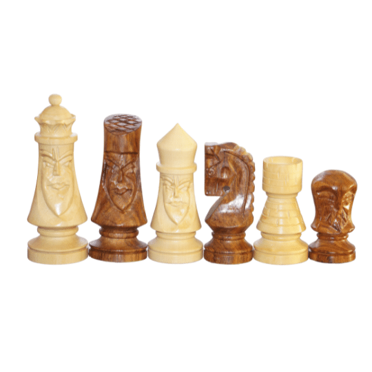 Gothic Design Chess Set, Crescent Mannequin Japanese Series Wooden Chess Pieces - Chess'n'Boards