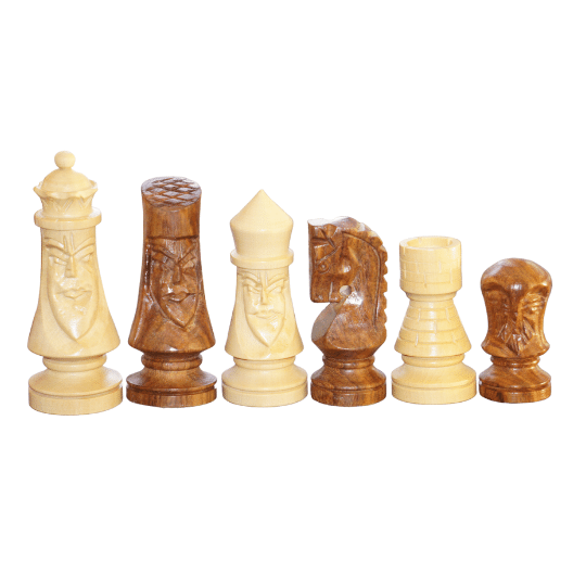 Gothic Design Chess Set, Crescent Mannequin Japanese Series Wooden Chess Pieces - Chess'n'Boards