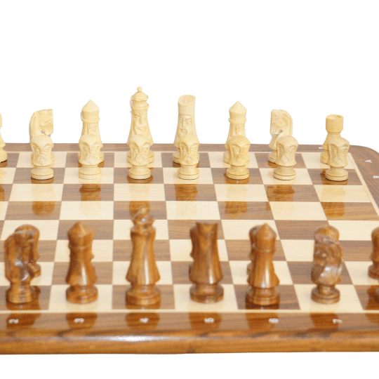 Gothic Design Chess Set, Crescent Mannequin Japanese Series Wooden Chess Pieces - Chess'n'Boards