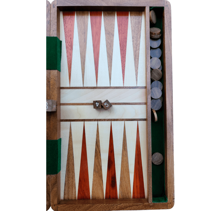 Solid Exotic Hardwood Backgammon Board 14 x 14 Inches - Chess'n'Boards