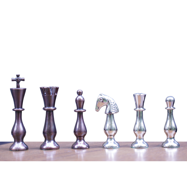 Majestic Series Brass Chess Set chess pieces-3.5" King luxury metal chess pieces solid brass chess pieces - Chess'n'Boards