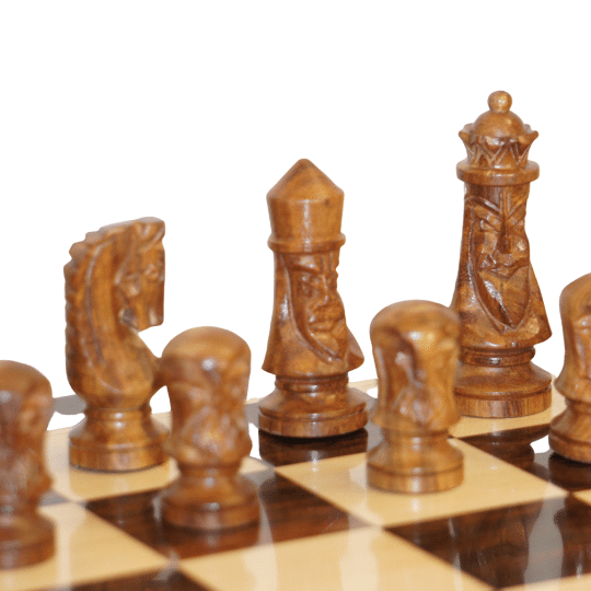 Gothic Design Chess Set, Crescent Mannequin Japanese Series Wooden Chess Pieces - Chess'n'Boards