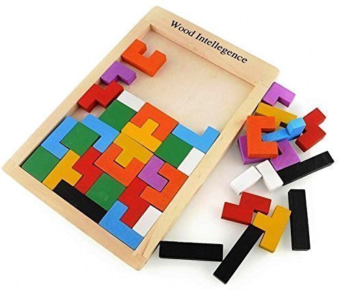 Wooden Jigsaw Puzzle Tetris (40 Pieces) Tangram Brain Teaser - Chess'n'Boards