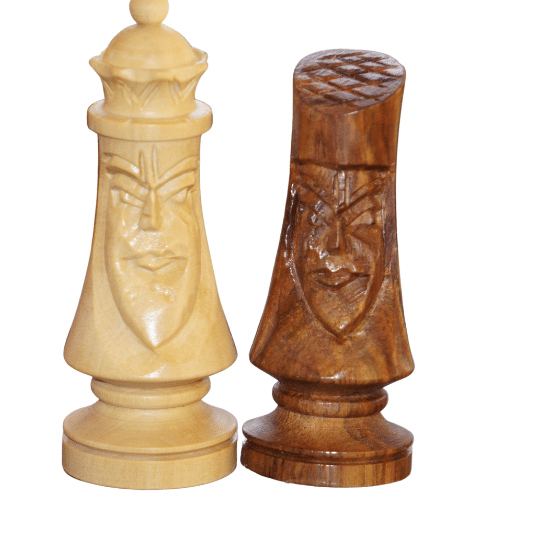 Gothic Design Chess Set, Crescent Mannequin Japanese Series Wooden Chess Pieces - Chess'n'Boards