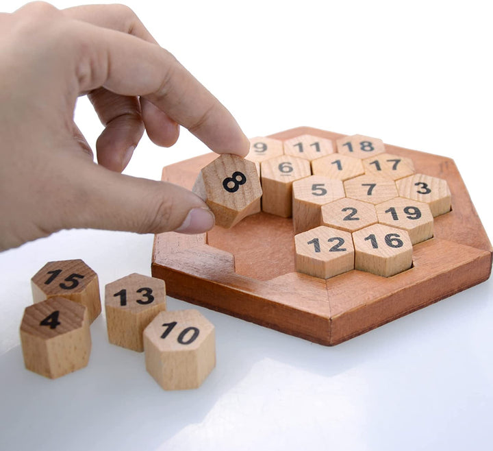 Wooden Logic Puzzle Brain Teasers Intellectual Toy Number Puzzle - Chess'n'Boards