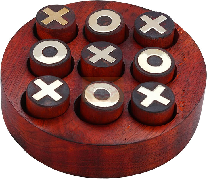 Wooden Noughts and Crosses / Tic Tac Toe / Tic Tak Toe / TIK Tak Toe Pedagogical Board / Brain Teaser Games for Kids - Chess'n'Boards