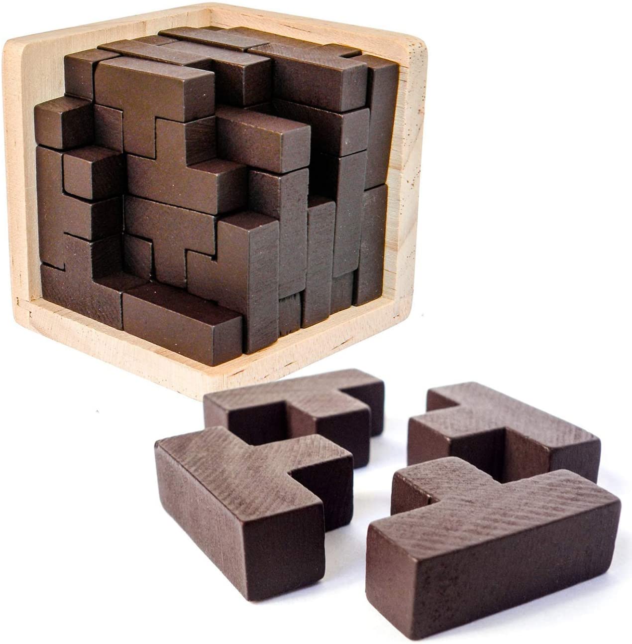 Wooden shop puzzle cube