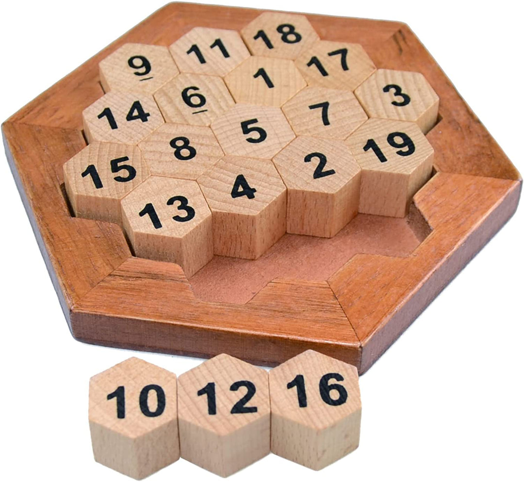 Wooden Logic Puzzle Brain Teasers Intellectual Toy Number Puzzle - Chess'n'Boards