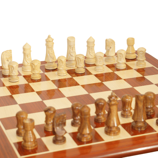 Gothic Design Chess Set, Crescent Mannequin Japanese Series Wooden Chess Pieces - Chess'n'Boards