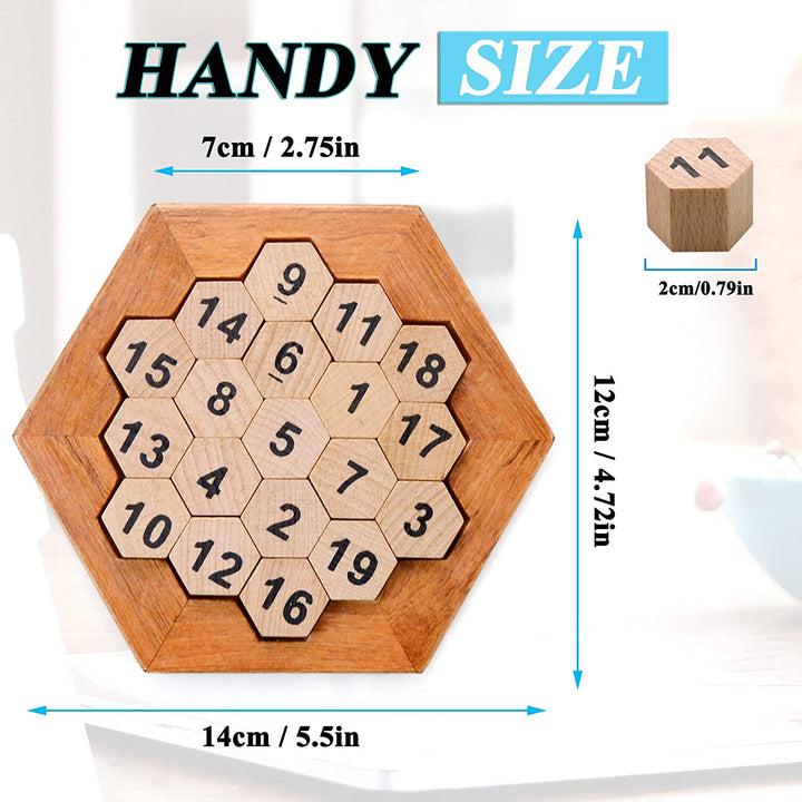 Wooden Logic Puzzle Brain Teasers Intellectual Toy Number Puzzle - Chess'n'Boards