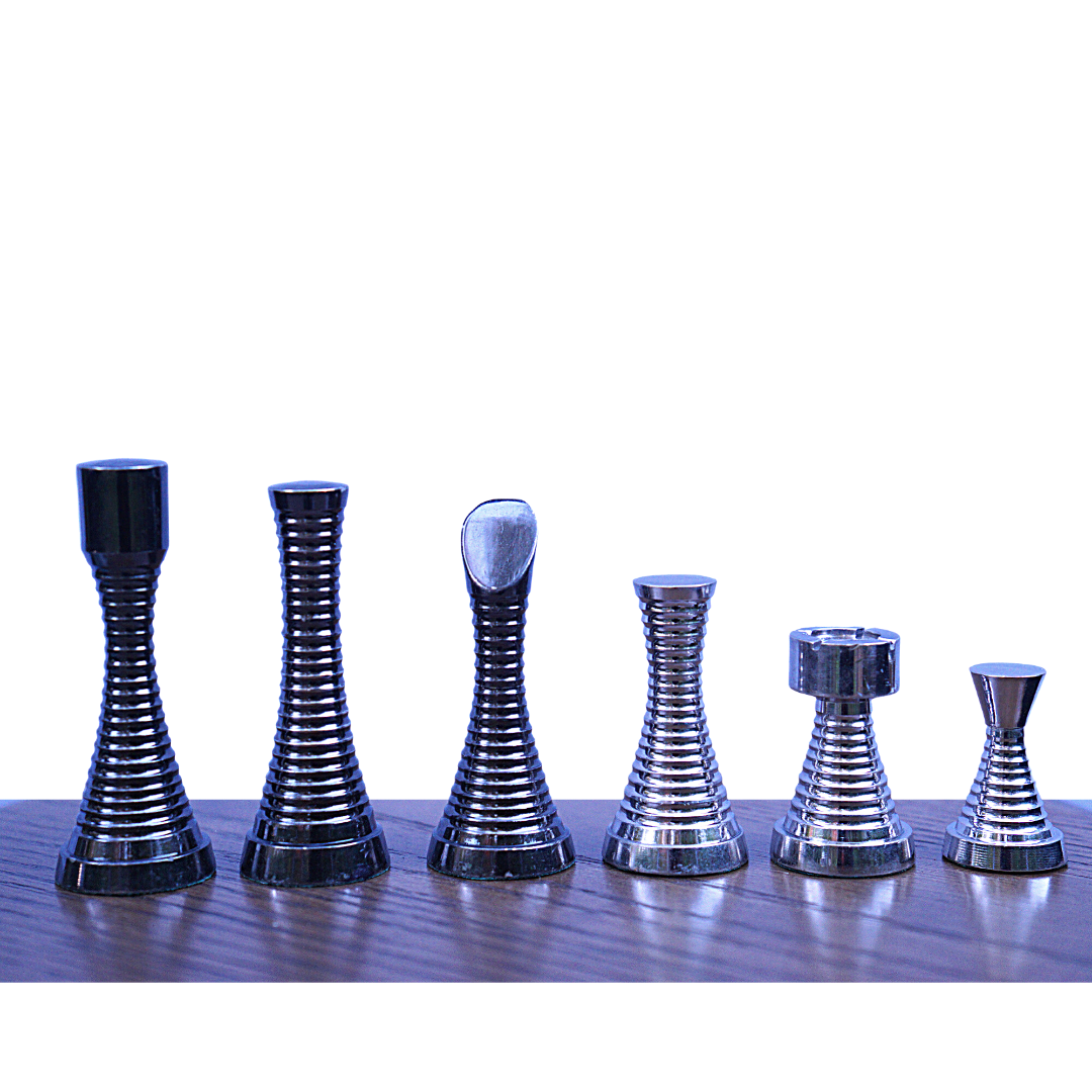 Contemporary Brass Chessmen | Metal Chess Pieces | Luxury Chess pieces for play and Decor - Chess'n'Boards