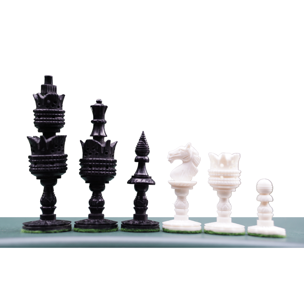 Lotus Design Camel Bone Chess Pieces Only Set King 4.1" Hand Carved Unique Collector Vintage Chess Pieces - Chess'n'Boards