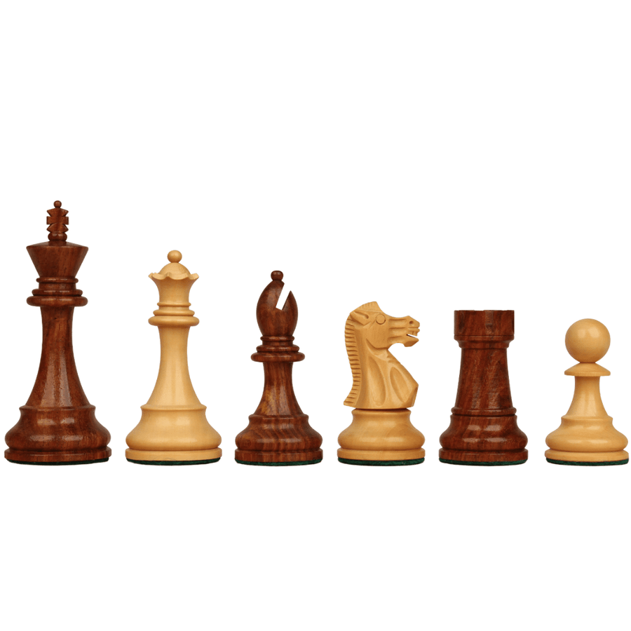 British Staunton Tournament Series Weighted Golden Rosewood Chess Pieces - Chess'n'Boards