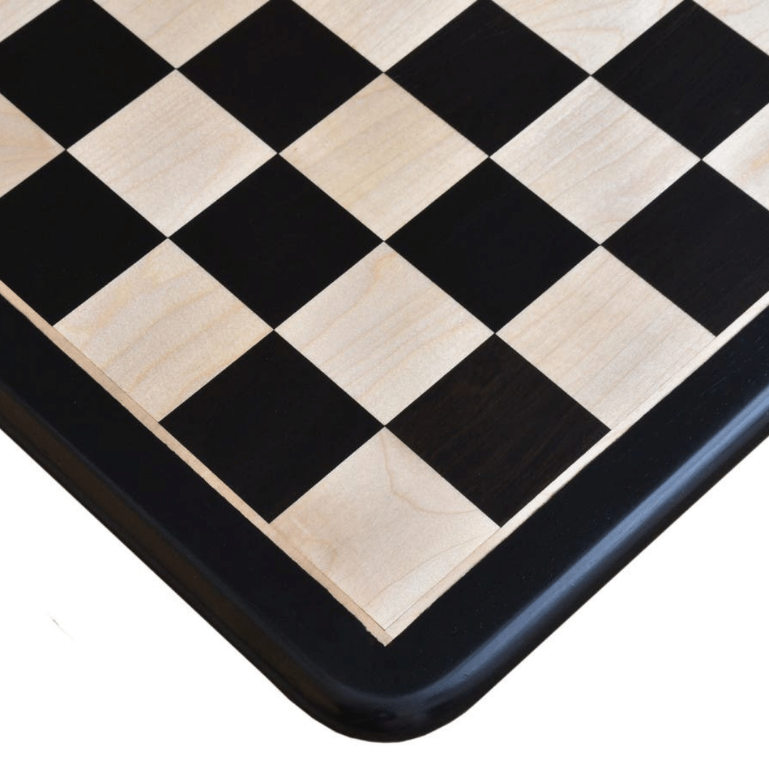 Handmade Ebony and Maple Wood Classic Tournament Flat Chessboard - Chess'n'Boards