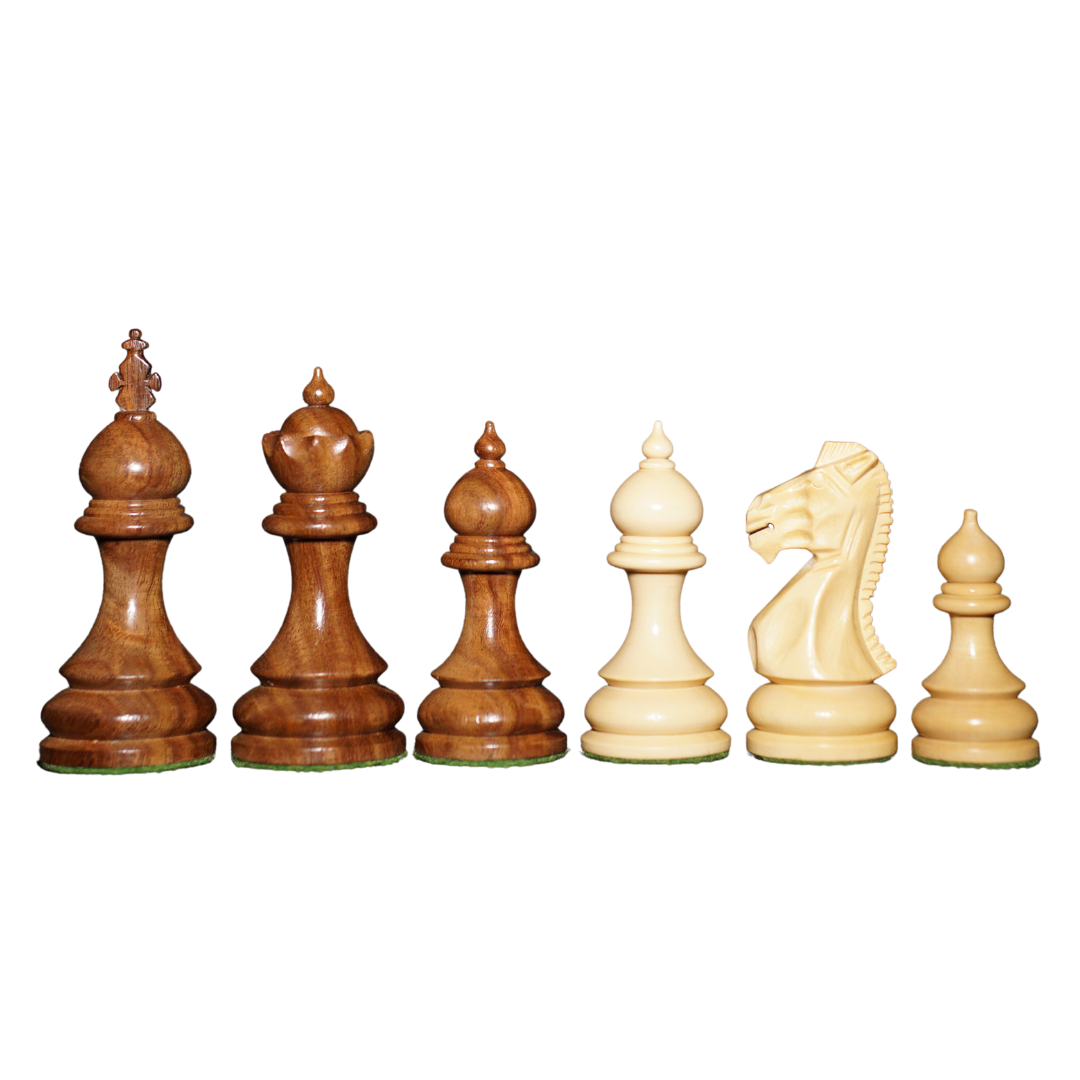 Hand Carved Taj Series Weighted Rosewood Chess Pieces with 2 Extra Queens - Chess'n'Boards