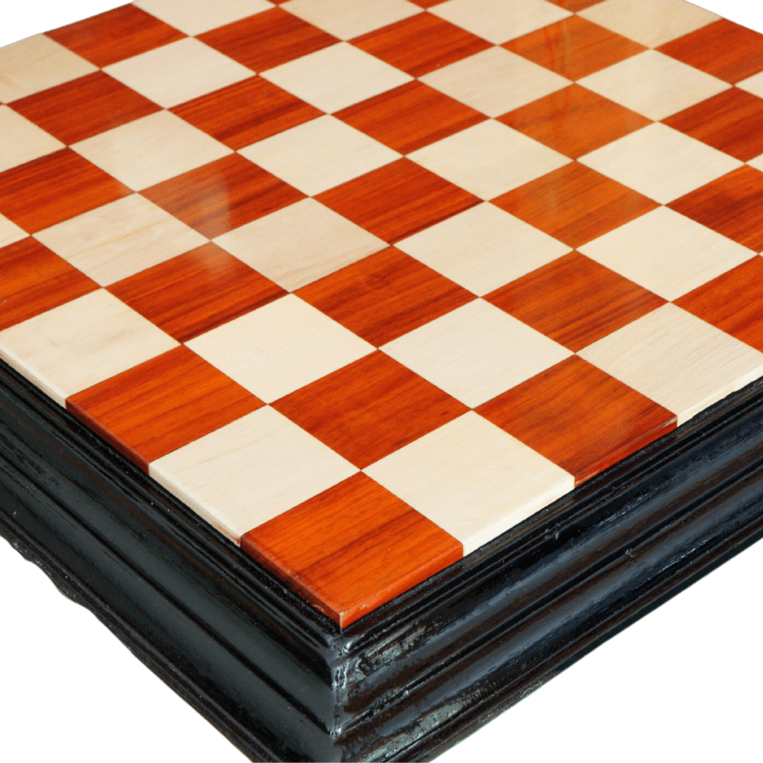 Tournament Style Premium Quality 25" Padauk and Maple Chess Board - Chess'n'Boards