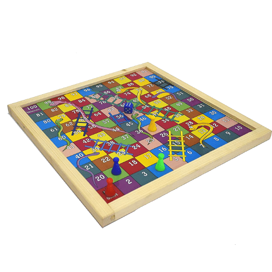 Wooden 2 in 1 Ludo Game /Snakes & Ladder Game - Chess'n'Boards