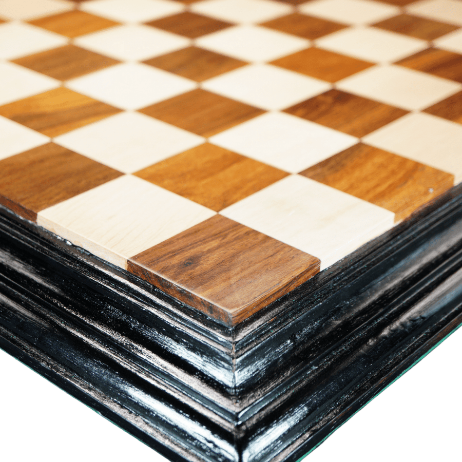 Tournament Size 25" Sheesham and Maple Chess Board with Molded Edge - Chess'n'Boards