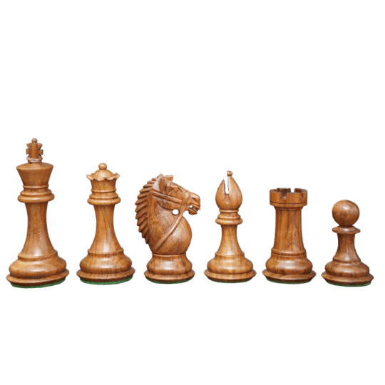 Rio Staunton Style Chess Pieces, Biggy Knight Chess Set, Triple Weighted, King Height 4" - Chess'n'Boards