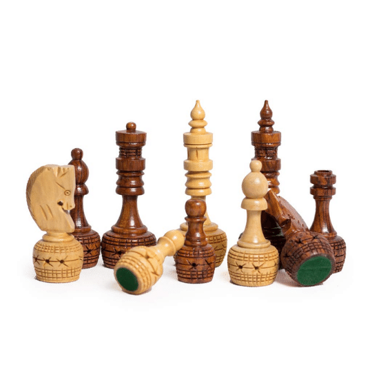 Professional Rose Wood Chess Set with 32 International Royal Carving Chess Pieces 16" x 16" Inches Best - Chess'n'Boards