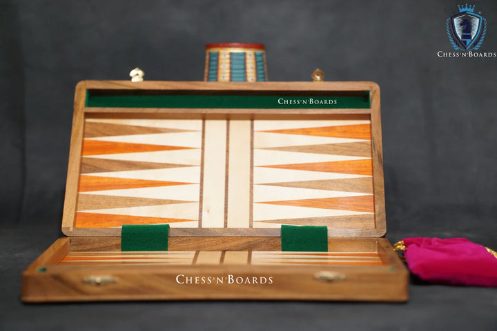 Solid Exotic Hardwood Backgammon Board - Chess'n'Boards