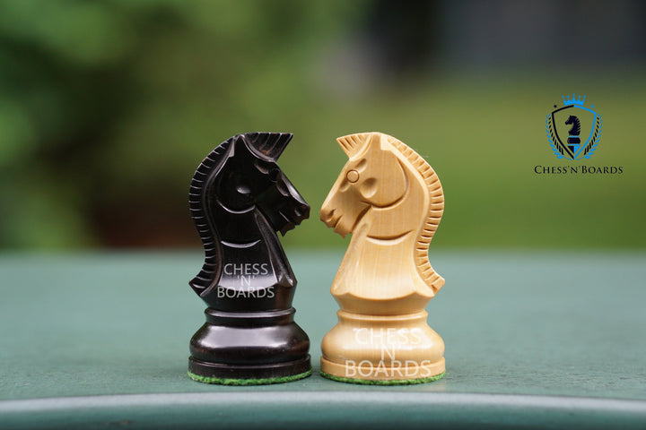 New 1950 Dubrovnik Bobby Fischer Reproduced Chess Pieces in Ebonized boxwood - Chess'n'Boards