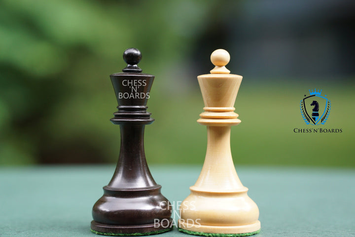 New 1950 Dubrovnik Bobby Fischer Reproduced Chess Pieces in Ebonized boxwood - Chess'n'Boards