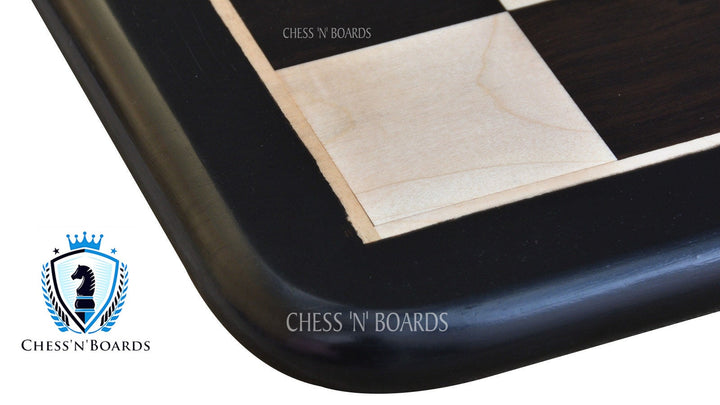 Handmade Ebony and Maple Wood Classic Tournament Flat Chessboard - Chess'n'Boards
