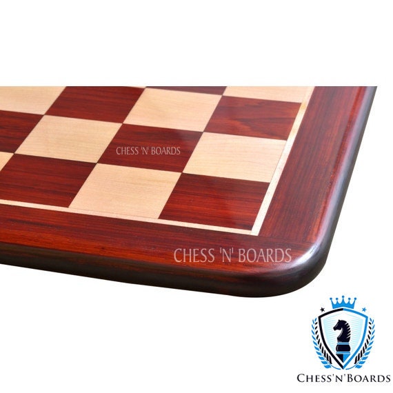 Handmade Classic Tournament Style Bud Rosewood Flat Chess Board - Chess'n'Boards