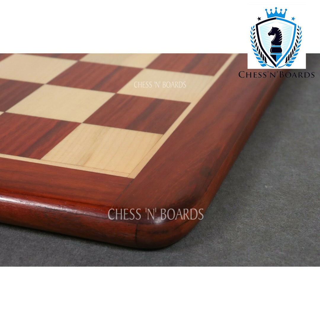 Handmade Classic Tournament Style Bud Rosewood Flat Chess Board - Chess'n'Boards