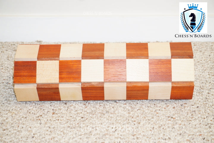 Roll-Up, Solid wood, African Padauk Wood Portable Chessboard - Chess'n'Boards