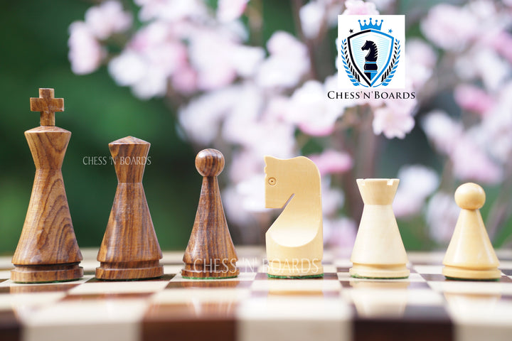 Reproduced 4 Inchh King Russian Poni Style Chess set/ Minimalist Style Chess Pieces - Chess'n'Boards