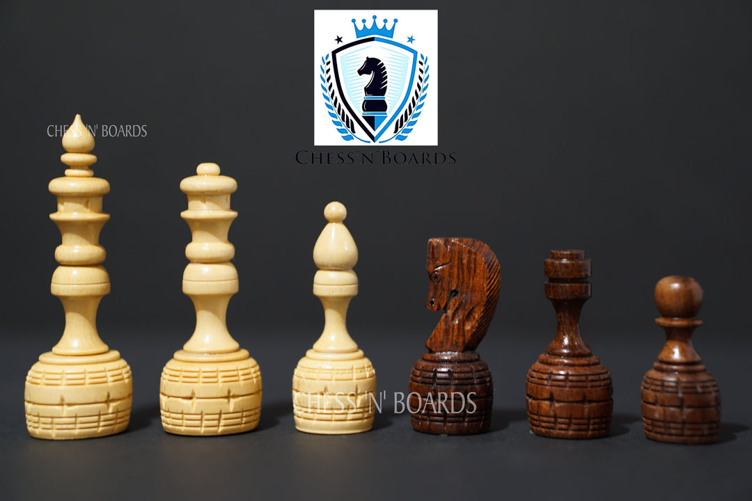 Professional Rose Wood Chess Set with 32 International Royal Carving Chess Pieces 16" x 16" Inches Best - Chess'n'Boards