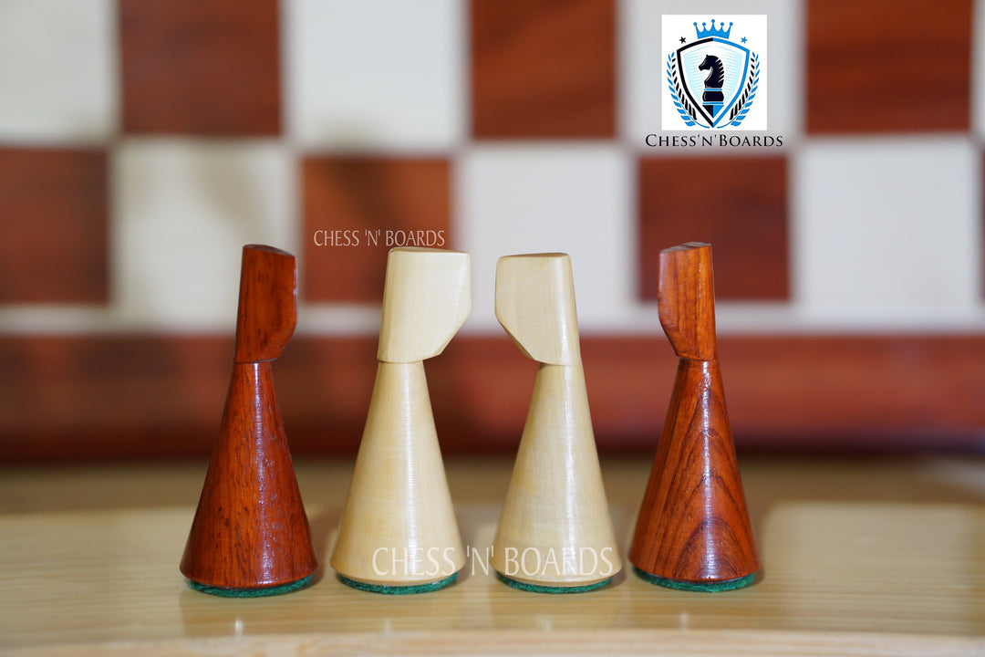 Reproduced Hermann Ohme Minimalist Style, Budrosewood Chess Pieces - Chess'n'Boards