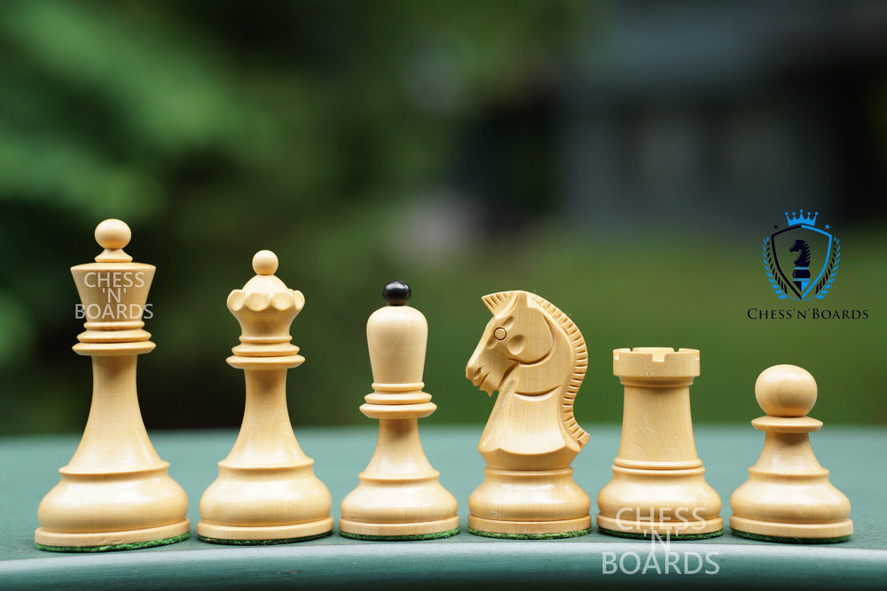 New 1950 Dubrovnik Bobby Fischer Reproduced Chess Pieces in Ebonized boxwood - Chess'n'Boards