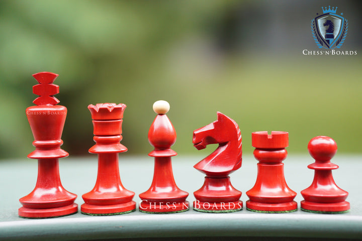 Reproduced Painted Romanian Hungarian National Tournament Chess Pieces - Chess'n'Boards