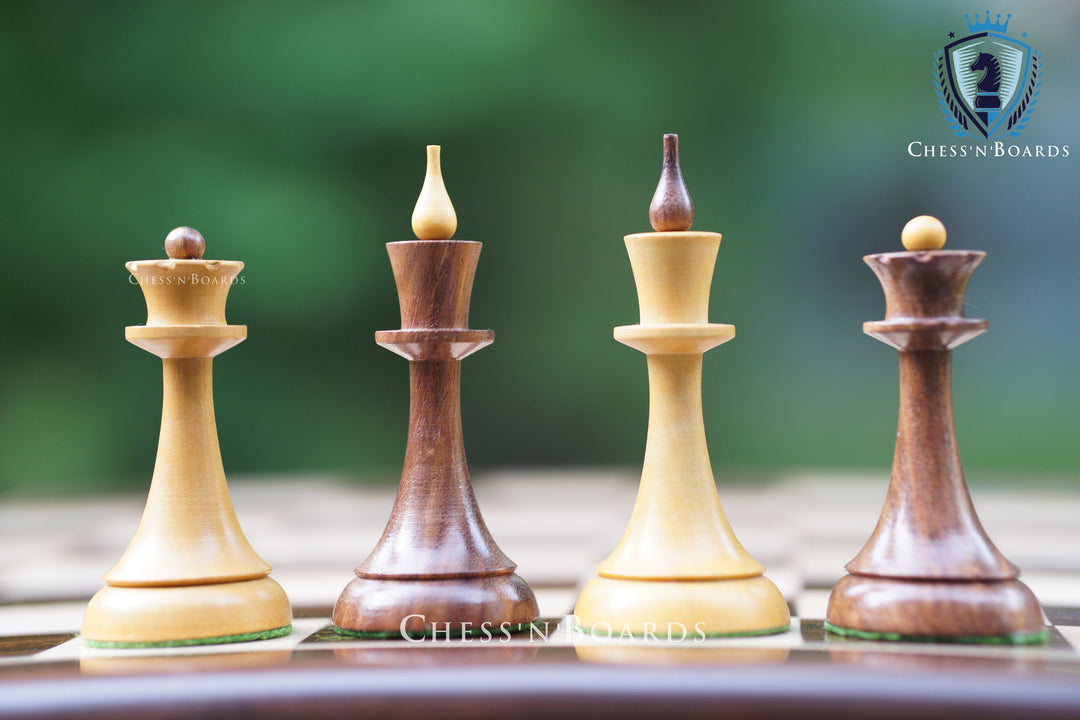 The 1950s Soviet (Russian) Latvian Reproduced Double Weighted Chess Pieces - Chess'n'Boards