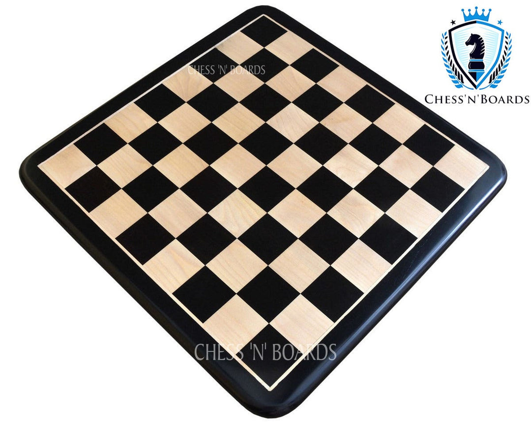 Handmade Ebony and Maple Wood Classic Tournament Flat Chessboard - Chess'n'Boards