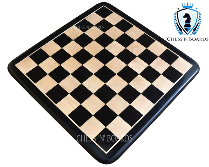 Handmade Ebony and Maple Wood Classic Tournament Flat Chessboard - Chess'n'Boards