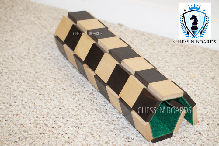 Roll-Up, Solid wood, Portable Ebonywod Chessboard - Chess'n'Boards