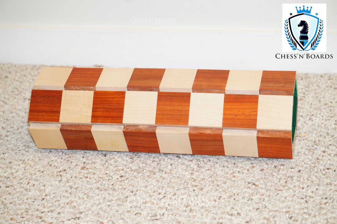 Roll-Up, Solid wood, African Padauk Wood Portable Chessboard - Chess'n'Boards