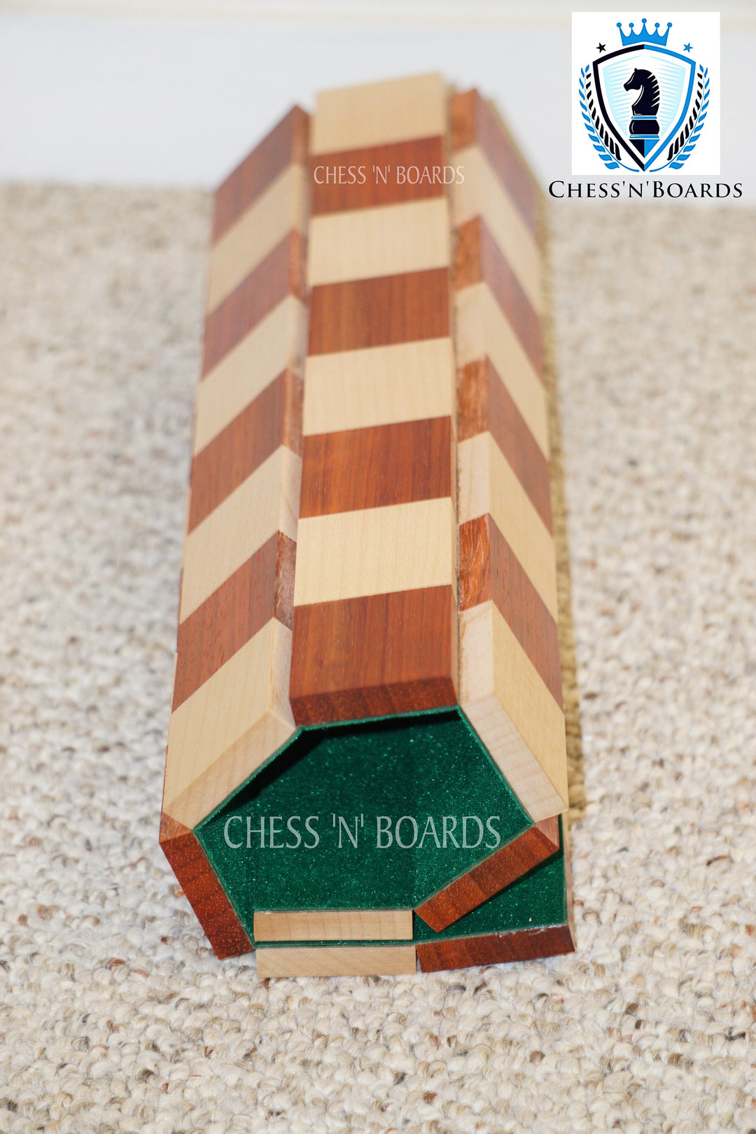 Roll-Up, Solid wood, African Padauk Wood Portable Chessboard - Chess'n'Boards