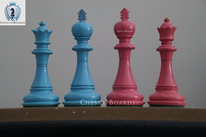 Painted Columbian 4.5 King Shera Series Luxury Chess Pieces - Chess'n'Boards