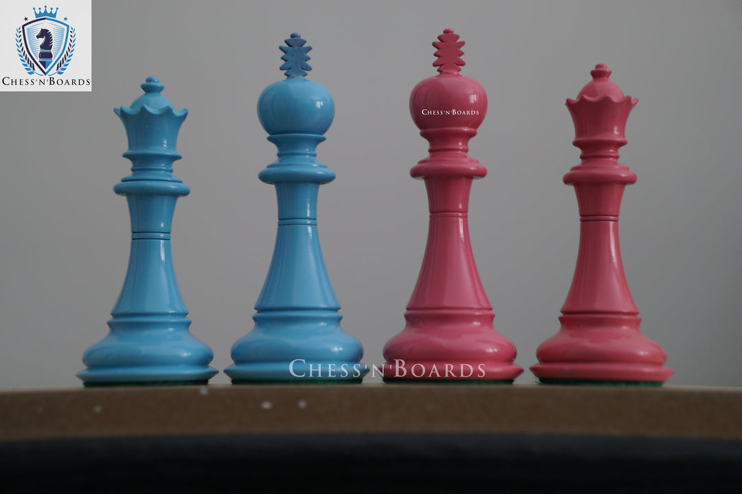 Painted Columbian 4.5 King Shera Series Luxury Chess Pieces - Chess'n'Boards